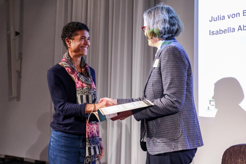 Isabella Aboderin and Julia von Blumenthal after signing the charter