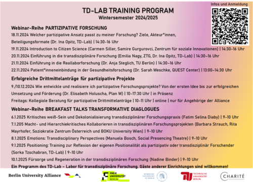 TD-Lab Training Program WS 24/25