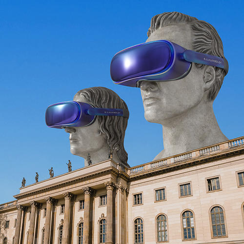 Wilhelm und Alexander von Humboldt mit VR-Brillen